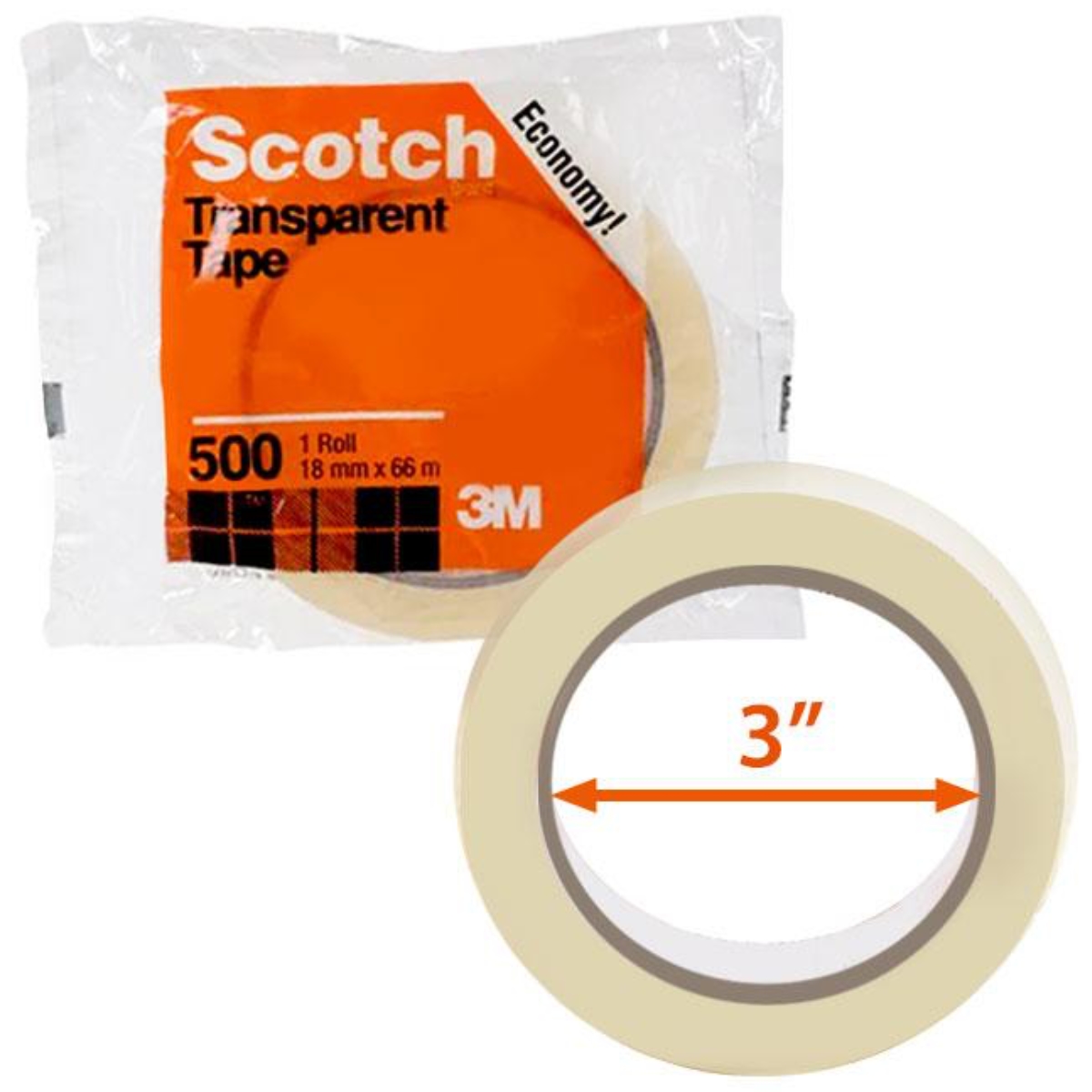 EOL - 3M Scotch Transparent Tape 500 18mm x 66m