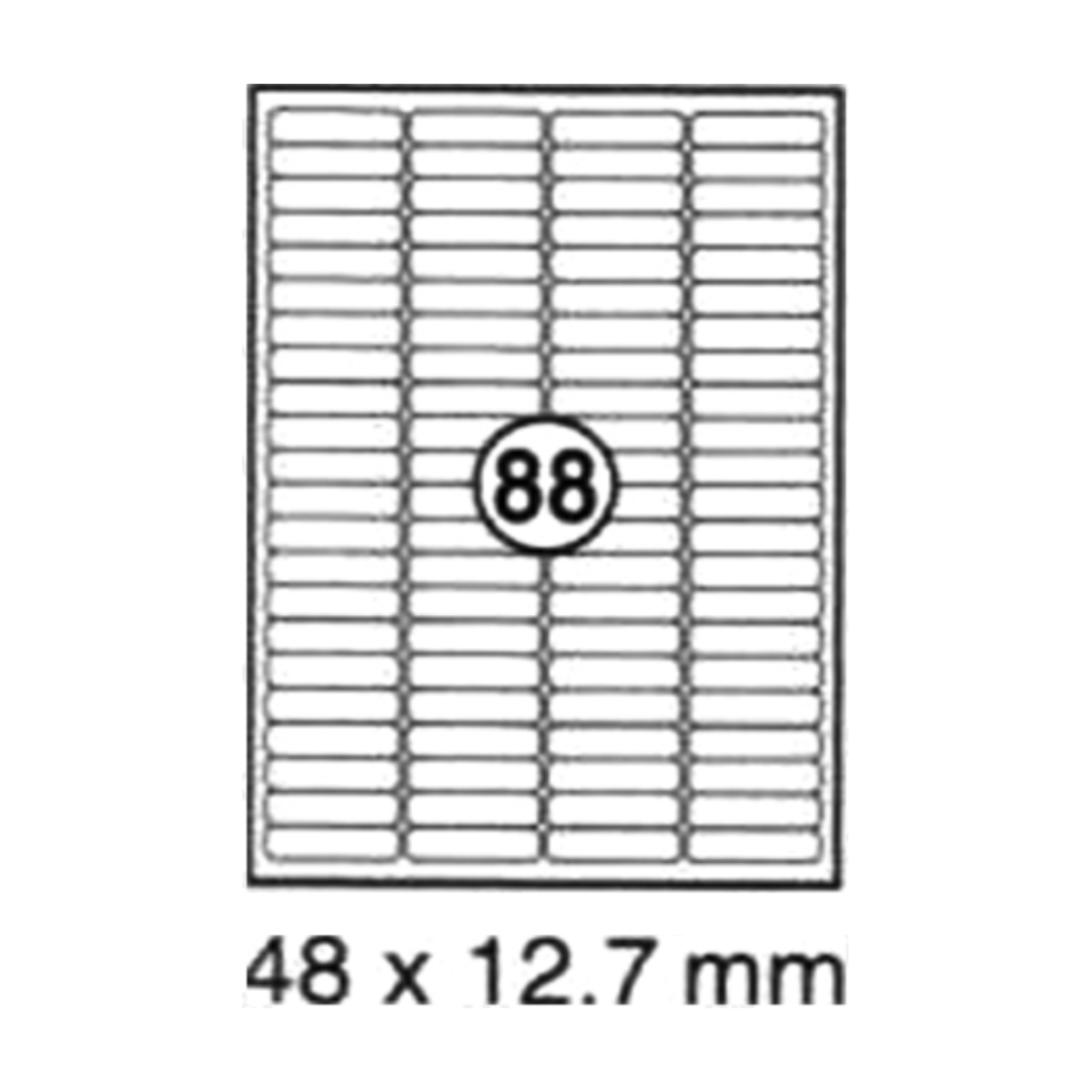 xel-lent 88 labels/sheet, rounded corners, 48 x 12.7 mm, 100sheets/pack ...