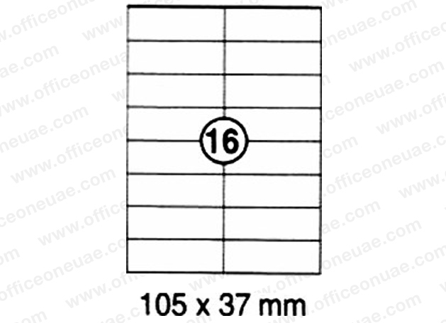 EOL - (Use 15358) xel-lent 16 labels/sheet, straight corners, 105 x 37 mm, 100sheets/pack, White