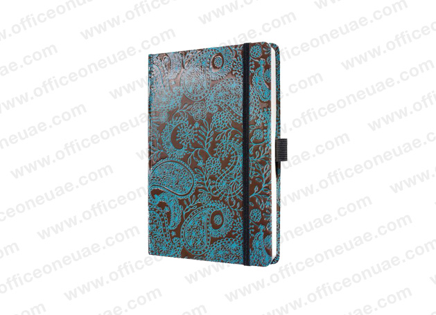 EOL - Sigel Notebook CONCEPTUM A5, hardcover, plain, Paisley Design, Brown/Turquoish